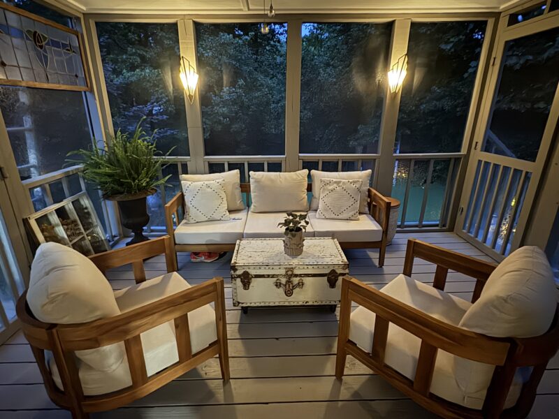 Eclectic midcentury modern with screened backporch